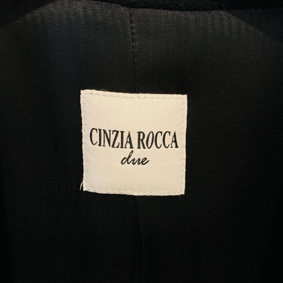 CINZIA ROCCA Black Wool Over Coat SIZE 6 - Picture 7 of 15